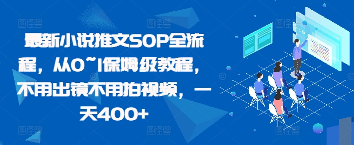 最新小说推文SOP全流程，从0~1保姆级教程，不用出镜不用拍视频，一天400+-金创谷
