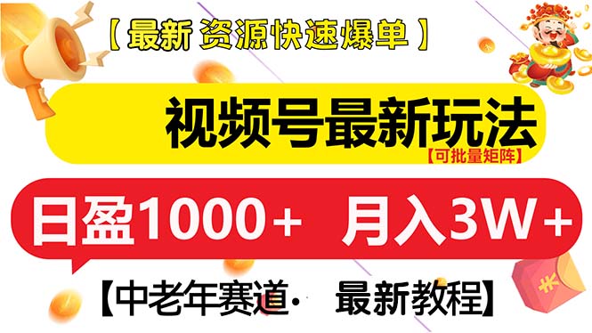 视频号最新玩法 中老年赛道 月入3W+-金创谷