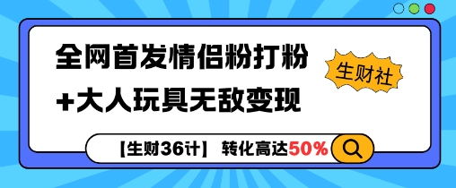 【生财36计】全网首发情侣粉打粉+大人玩具无敌变现-金创谷