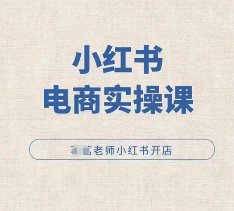 小红薯电商实操课，小红书开店实操必学课-金创谷