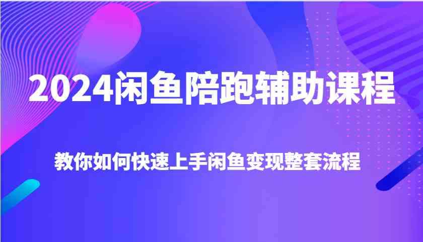 2024闲鱼陪跑辅助课程，教你如何快速上手闲鱼变现整套流程-金创谷