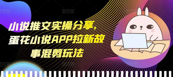 小说推文实操分享，蛋花小说APP拉新故事混剪玩法-金创谷