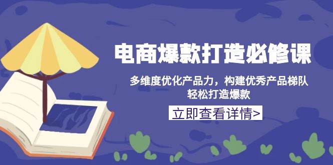 电商爆款打造必修课：多维度优化产品力，构建优秀产品梯队，轻松打造爆款-金创谷