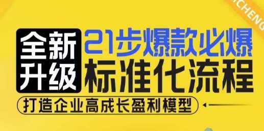 21步爆款必爆标准化流程，全新升级，打造企业高成长盈利模型-金创谷
