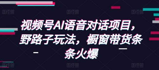 视频号AI语音对话项目，野路子玩法，橱窗带货条条火爆-金创谷