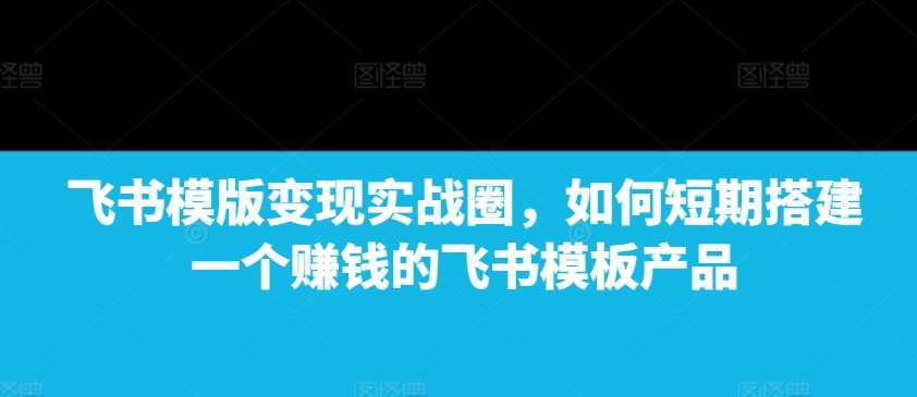 飞书模版变现实战圈，如何短期搭建一个赚钱的飞书模板产品-金创谷