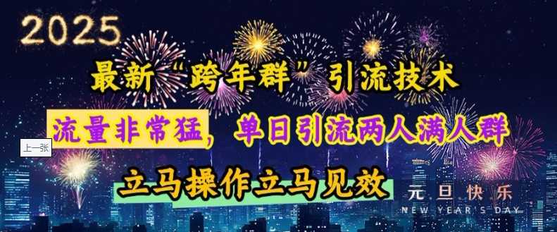 最新“跨年群”引流，流量非常猛，单日引流两人满人群，立马操作立马见效【揭秘】-金创谷
