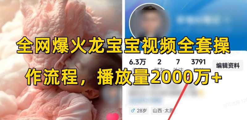 全网爆火龙宝宝视频全套操作流程，播放量2000万+-金创谷