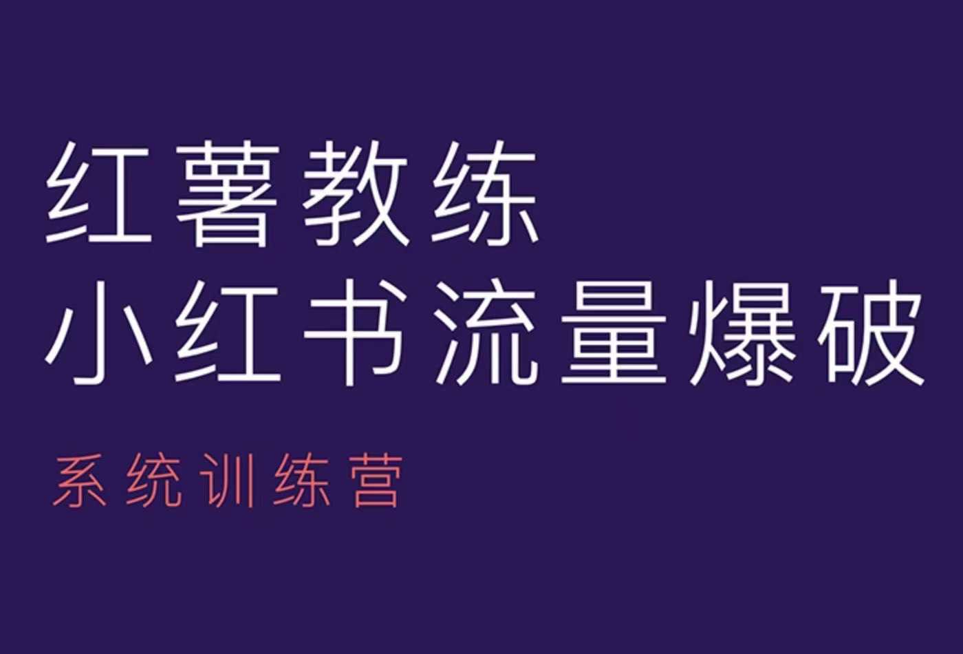 红薯教练-小红书内容运营课，小红书运营学习终点站-金创谷