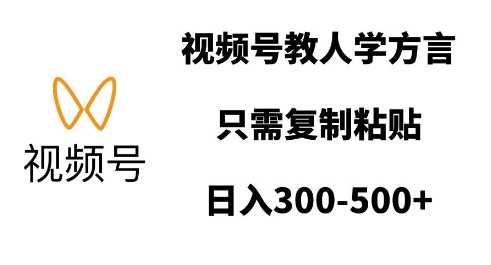 视频号教人学方言，只需复制粘贴，日入多张-金创谷