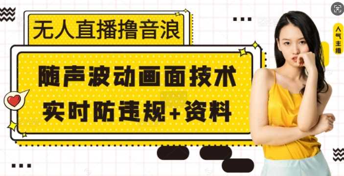 无人直播撸音浪+随声波动画面技术+实时防违规+资料【揭秘】-金创谷