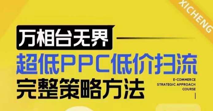 超低PPC低价扫流完整策略方法，最新低价扫流底层逻辑，万相台无界低价扫流实战流程方法-金创谷