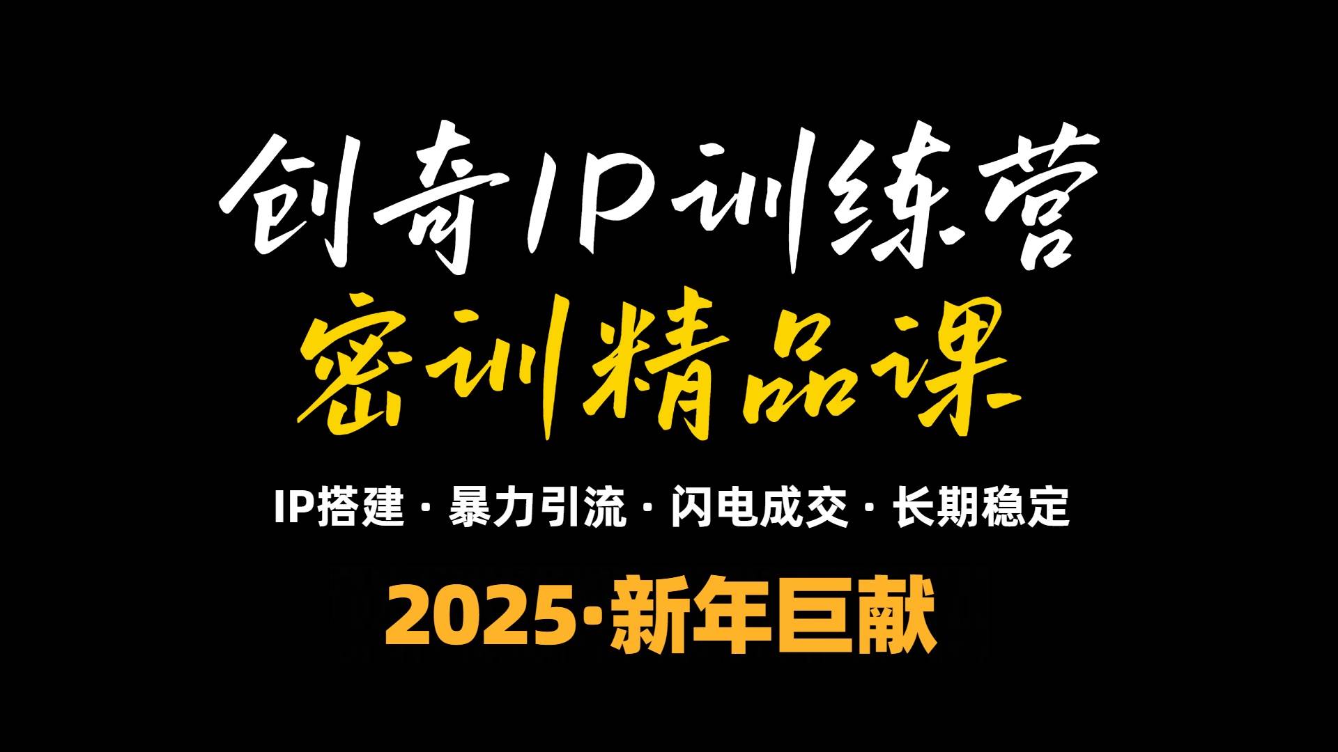 2025年“知识付费IP训练营”小白避坑年赚百万，暴力引流，闪电成交-金创谷