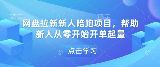 网盘拉新新人陪跑项目，帮助新人从零开始开单起量-金创谷