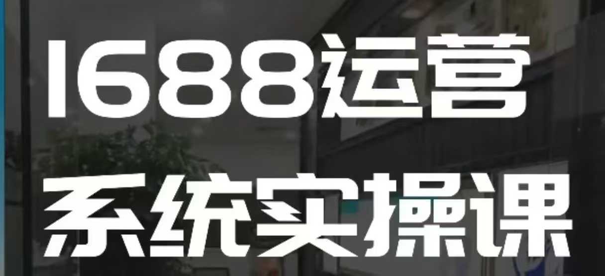 1688高阶运营系统实操课，快速掌握1688店铺运营的核心玩法-金创谷
