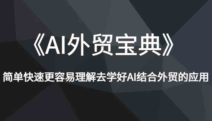 《AI外贸宝典》简单快速更容易理解去学好AI结合外贸的应用-金创谷