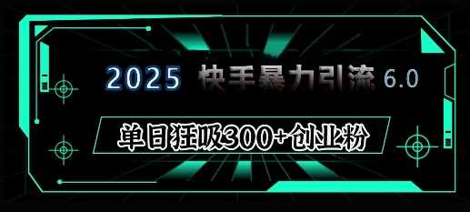 2025年快手6.0保姆级教程震撼来袭，单日狂吸300+精准创业粉-金创谷