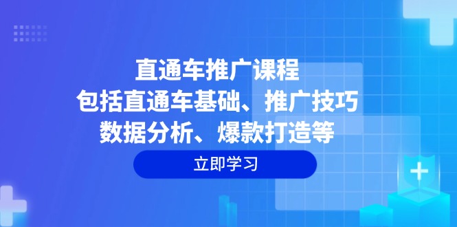 直通车推广课程：包括直通车基础、推广技巧、数据分析、爆款打造等-金创谷