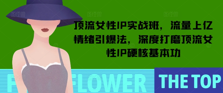 顶流女性IP实战班，流量上亿情绪引爆法，深度打磨顶流女性IP硬核基本功-金创谷