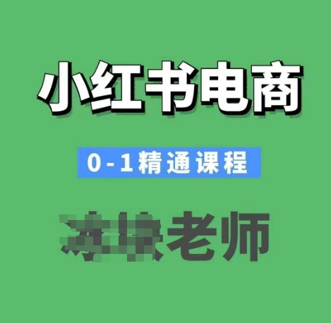 小红书电商0-1精通课程，小红书开店必学课程-金创谷
