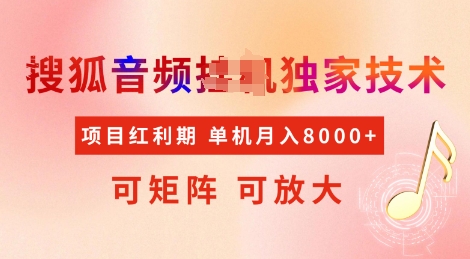 全网首发搜狐音频挂JI独家技术，项目红利期，可矩阵可放大，稳定月入8k【揭秘】-金创谷