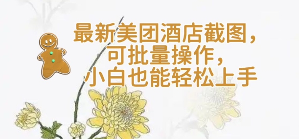 【轻云】最新美团酒店截图，可批量操作，小白也能轻松上手-金创谷