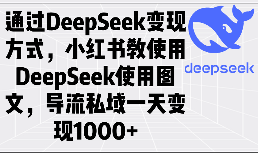 通过DeepSeek变现方式，小红书教使用DeepSeek图文，导流私域一天变现1000+-金创谷