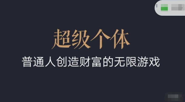 超级个体2024-2025翻盘指南，普通人创造财富的无限游戏-金创谷