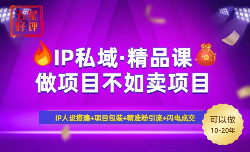 2025年“IP私域·密训精品课”，日赚3000+小白避坑年赚百万，暴力引流…-金创谷