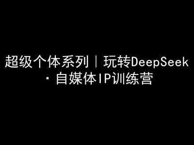 超级个体系列，玩转DeepSeek·自媒体IP训练营，deepseek教程-金创谷